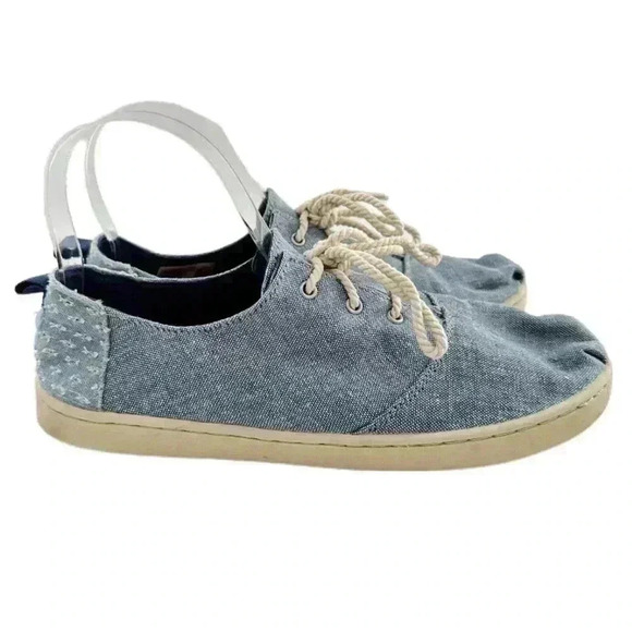 Toms kids size 4.5 blue denim lace up sneakers